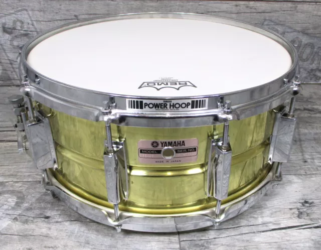 Yamaha SD-496 Brass 14" x6,5" Snare Vintage Made in Japan •KESSEL MIT RISSEN•