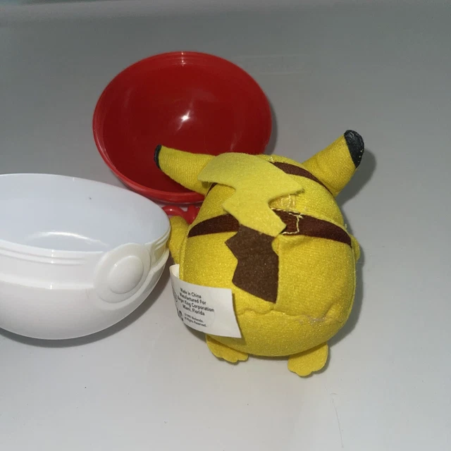 VINTAGE 1999 BURGER King Pokemon Pikachu Bean Bag Plush Toy & Pokeball
