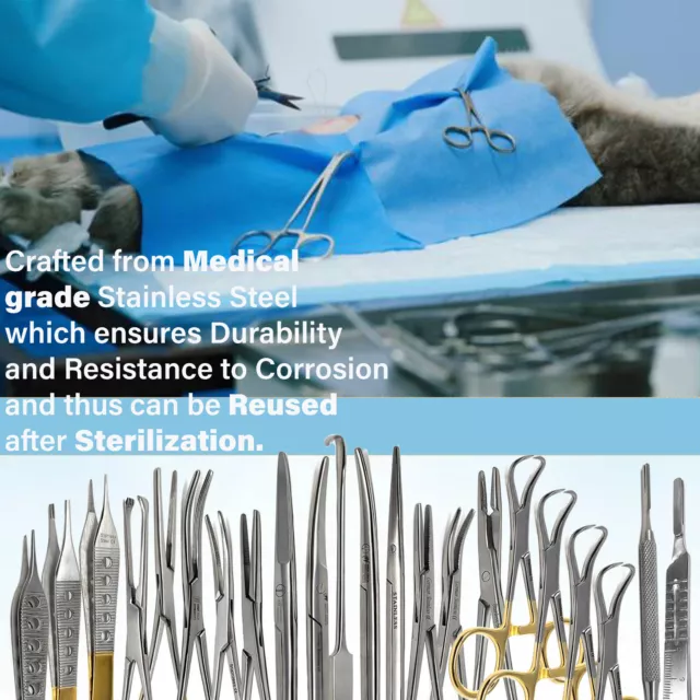 New 82 Pcs Canine+Feline Spay Pack Veterinary Surgical Instruments Stainless Ce 2