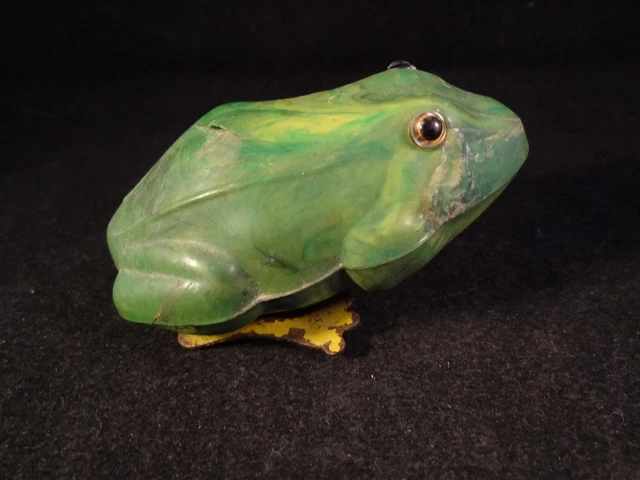 Ancien Jouet Mécanique Grenouille – Bakélite, Gégé France, Années 1940/50, Crapaud Reinette