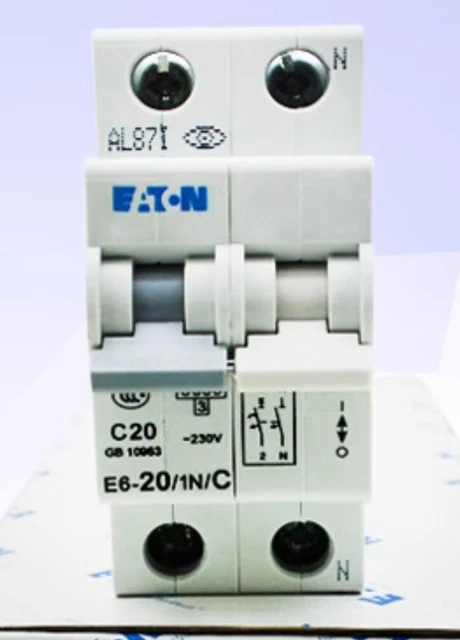 1PC New EATON Miniature Circuit Breaker MCB E6-20/1N/C 1P+N 20A 1PC New EATON Miniature Circuit Breaker MCB E6-20/1N/C 1P+N 20A