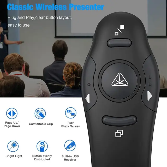Wireless Powerpoint Presenter Clicker Pointer for UK 24GHz USB L9B0 V0Z6 2