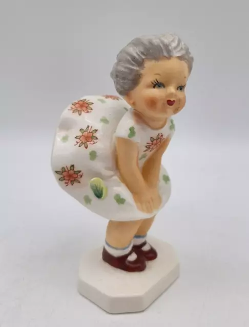 Napco "Windy Days" Girl 5" Ceramic Figurine 1956 Hand Painted Japan