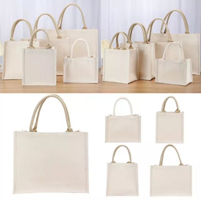 Beige Sacco tote in bianco Pieghevole Borsa a mano Borsa per la spesa