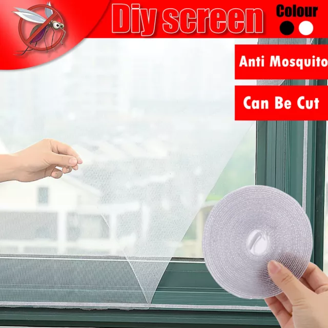 DIY Anti-Mosquito Net Insect Fly Screen Window Mesh With Self-adhesive Strips
