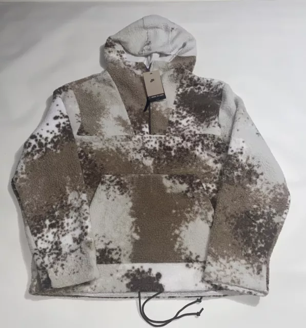 Nike NSW Sherpa Fleece Hoodie Mens Medium Sport Essentials 1/2 Zip DD5009-072