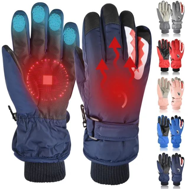 Kids Winter Snow&Ski Gloves  Waterproof Cold Weather Youth Gloves Boys Girls US