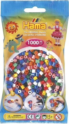 Sachet De 1000 Perles A Repasser Hama Midi Couleurs Assorties - Loisirs Creatifs