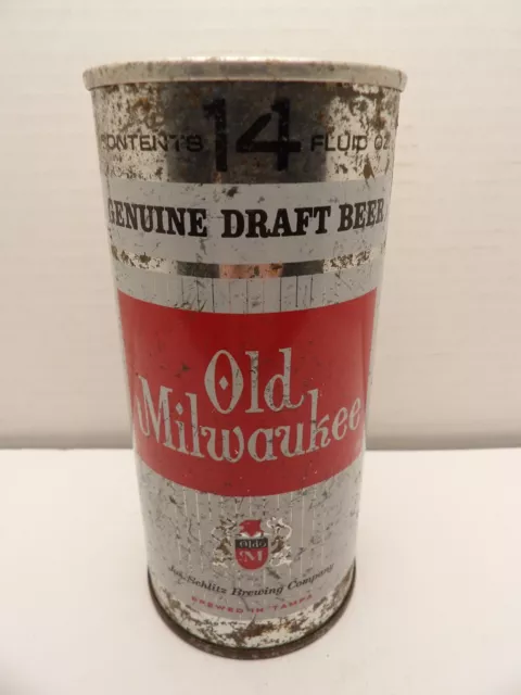 14oz OLD MILWAUKEE GENUINE DRAFT BREWED TAMPA FLORIDA PULL TAB BEER CAN #159-8