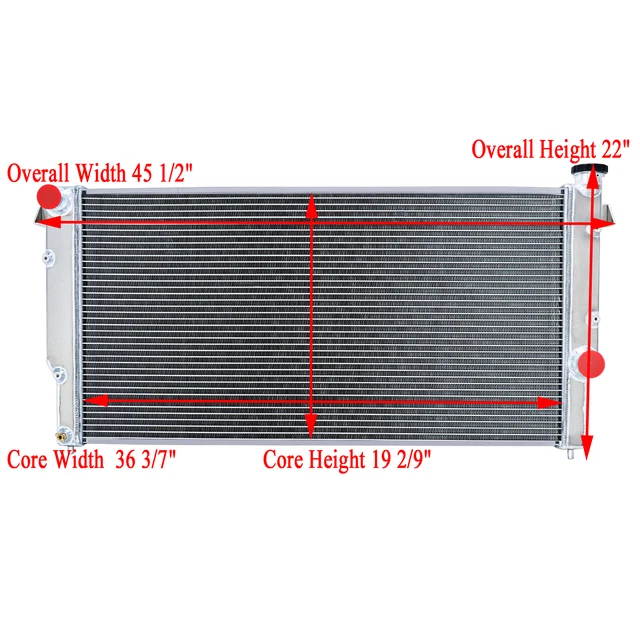 COOLINGBEST 4 Row Radiator for 1994-2002 Dodge Ra 2500 Ra 3500 5.9 L6 Turbo Diesel All