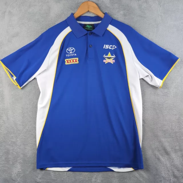 North Queensland Cowboys Mens Large Rugby League Polo Shirt Australia NRL Blue