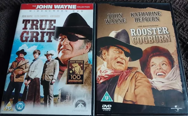 True Grit DVD 1969 & Rooster Cogburn (The Sequel ) DVD 1975 John Wayne Western