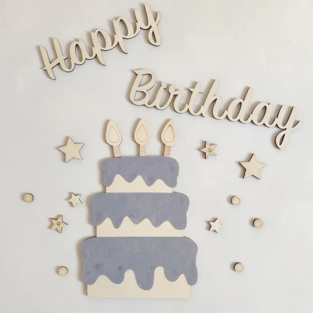 Wall Hanging Burr-free Removable Felt Cloth Birthday Cake Poster Universal
