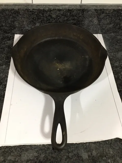 ERIE Cast Iron Skillet #8 with Heat Ring, circa 1885-1905.