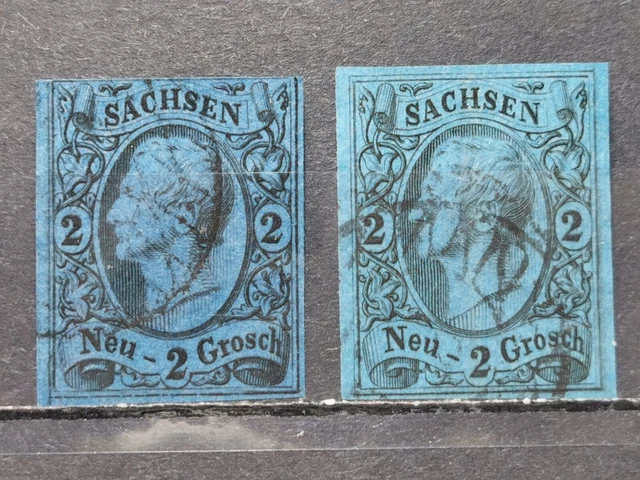Sachsen Mi-Nr. 10 a-c Gestempelt Unterschiedliche Erhaltung