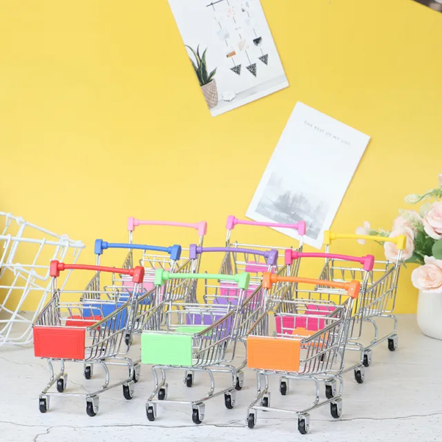 1 Pcs Mini Shopping Cart Supermarket Handcart Shopping Cart Storage ToyBDYB