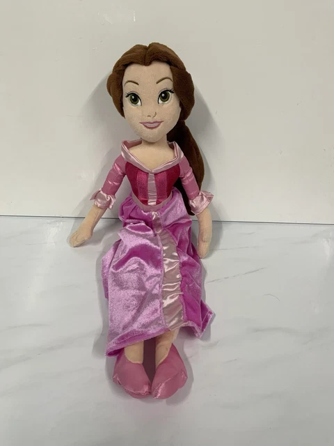 DISNEY STORE BEAUTY And The Beast Princess Belle Doll Pink Dress Soft ...