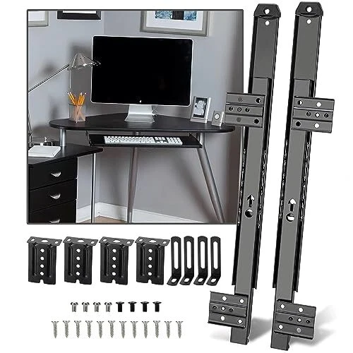 14" Keyboard Slide Heavy Duty Ball Bearing Slides Computer Tray Under Desk Ra...