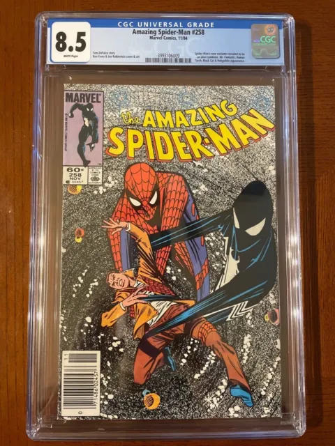 1984 Amazing Spider-Man #258 Black Costume Discovered Symbiote Venom Cgc Gd 8.5