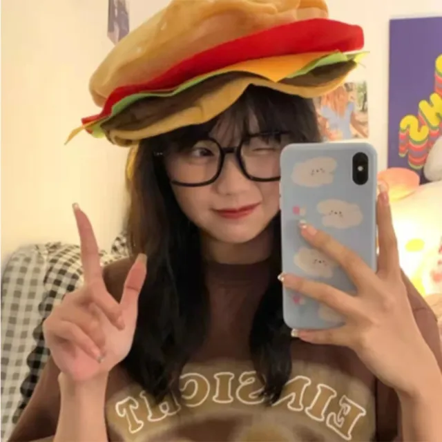 Costume Fancy Hat Funny Fast Food Food Beret Cute Hamburger Hat  Halloween