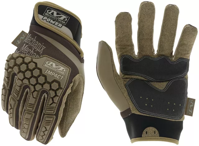 Mechanix Wear Power Shock Brown Touchscreen Capable Impact Work Gloves