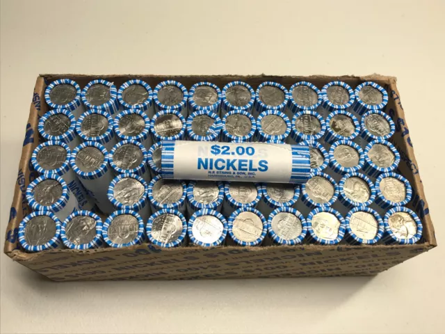 (1) Jefferson Nickel Bank Box Circulated 50 Rolls ~$100 Face Value~