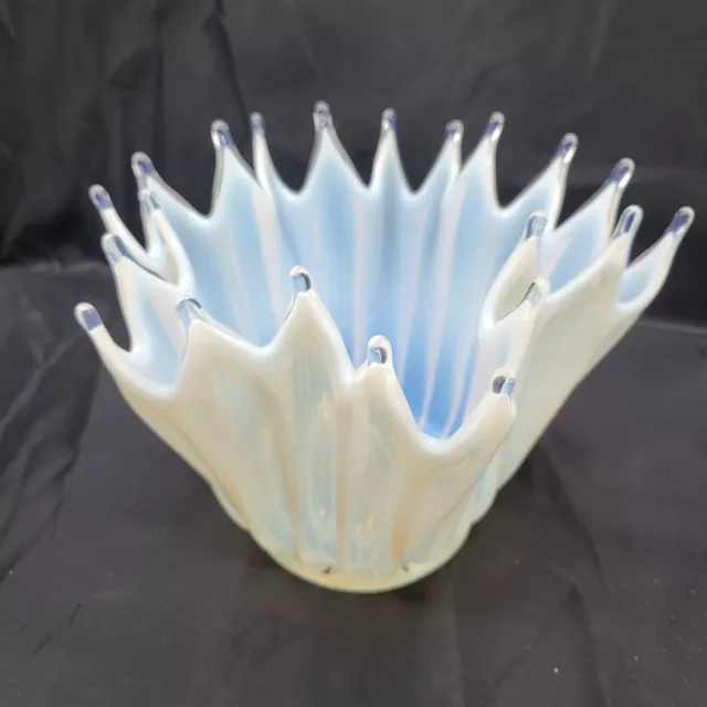 Vintage Fostoria Clear Opalescent Glass Heirloom Freeform Handkerchief Bowl