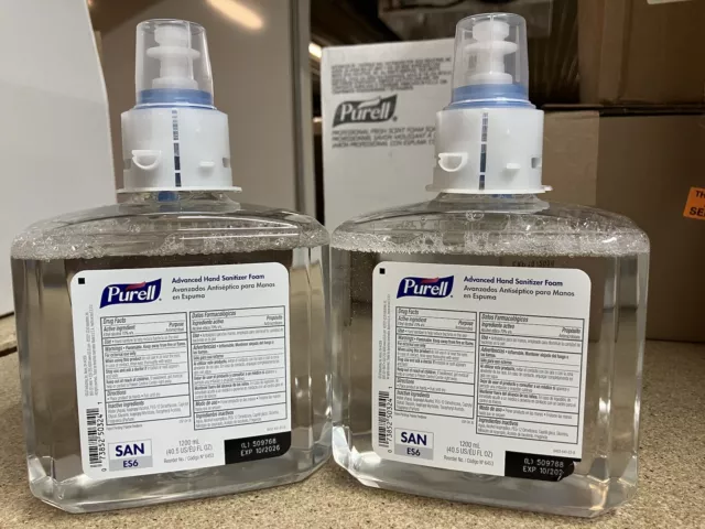 2x GOJO PURELL 6453 Advanced Hand Sanitizer Foam 1200ml ES6 Dispenser Refills