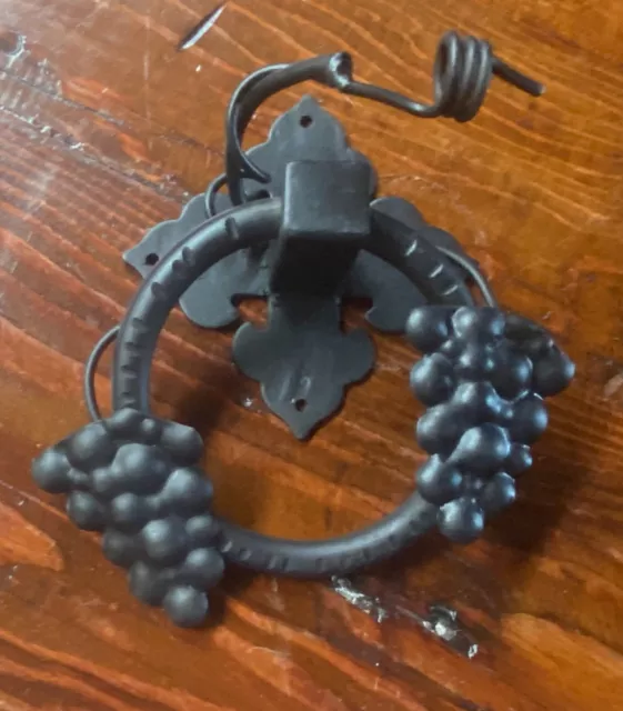 Rustic Door hardware grapes winery vineyard hand forged solid wrought iron 7"