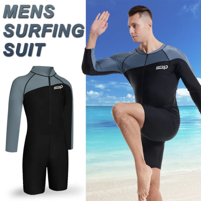 Men Wetsuit Adults Short Sleeve Zipper Surf Swim Diving Clothes Anti-UV Wet Suit