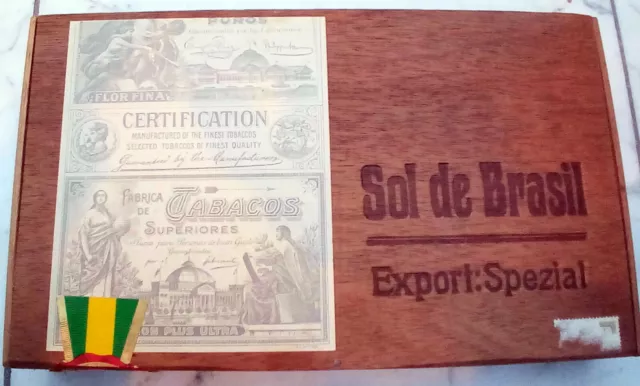 Alte Zigarrenkiste, Sol de Brasil, Export: Spezial 25 feinste Brasil, Zedernholz