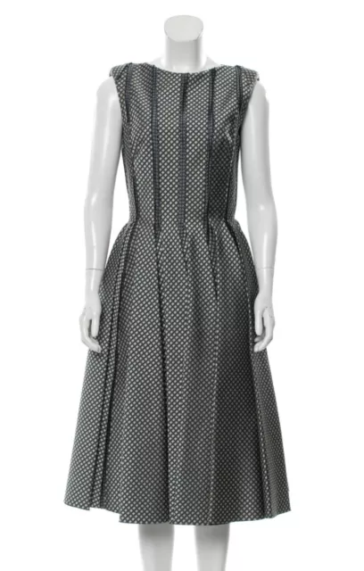 Thom Browne Silk Jacquard Midi Dress Size 2