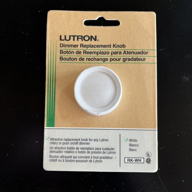 New Lutron RK-WH White Rotating Dimmer Replacement Knob