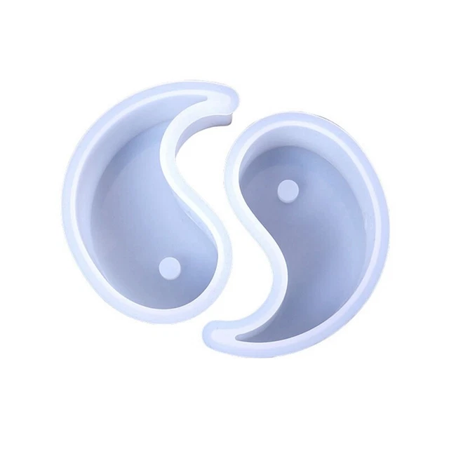 2 PIEZAS Formas de silicona Velas Yin Forma Tai Jabones Cera Aromaterapia Forma U1H7