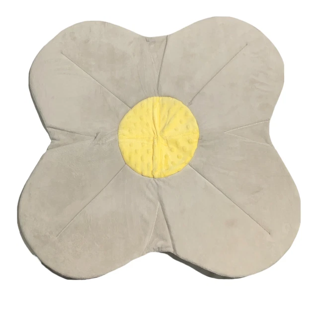 Blooming Bath Lotus Baby Bath Mat Gray Light Yellow 4 Petal Baby Sink Cushion