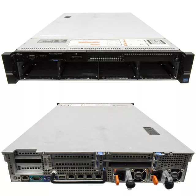 Server Dell PowerEdge R720 2U H710p mini 2x CPU E5-2680 V2 128 GB RAM 8x3,5 alloggiamenti