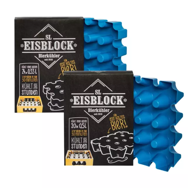 2 x SL Eisblock Bierkühler Flaschenkühler Bierkastenkühler Kühlung 0,5 / 0,33 L