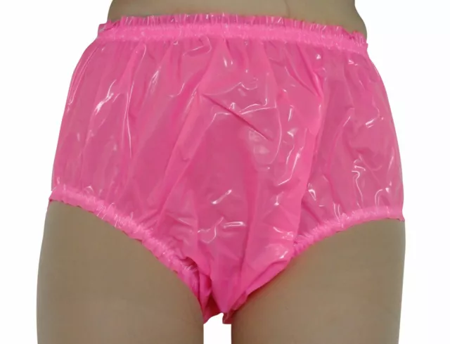 PVC Shiny Pants Knickers Panties Roleplay Pink Plastic XL/XXL Vinyl Underwear