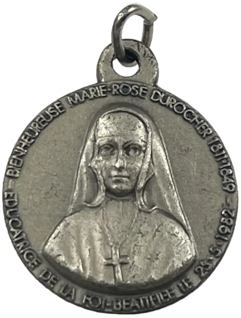 Medalla religiosa católica vintage B. Marie Rose Derocher