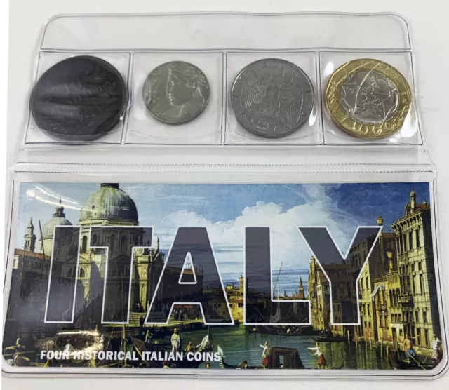 Italy, 4 Historical Coins in Album with COA