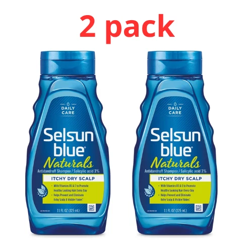 SELSUN BLUE NATURALS Daily AntiDandruff Shampoo for Itchy, Dry Scalp