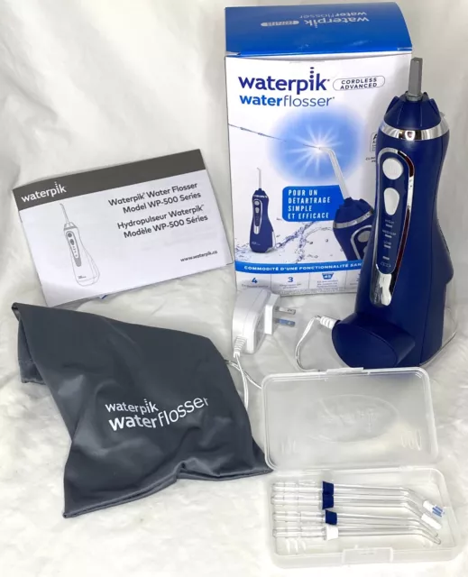 Flosser de agua avanzado inalámbrico Waterpik serie de diseñador azul WP-563CD
