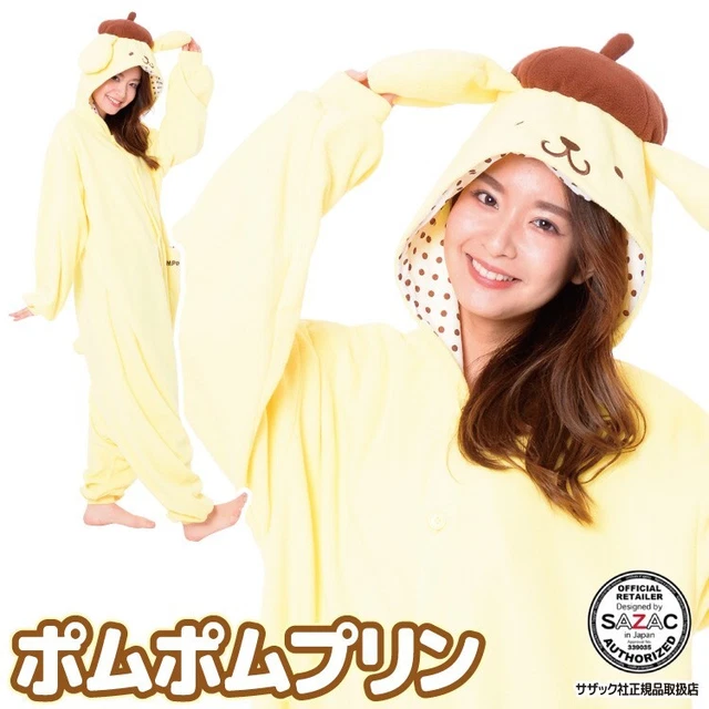 Sazac Pom Pom Pudding Sanrio Fleece Kigurumi Costume Cosplay F/S From JAPAN