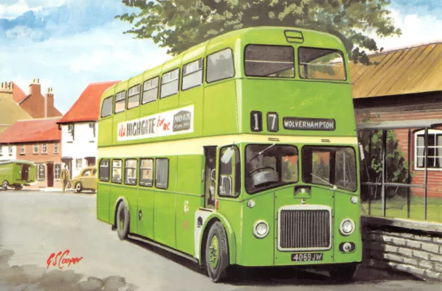 Old Bus  Postcard Wolverhampton Corporation  Large Size Unused  Very Good Mint