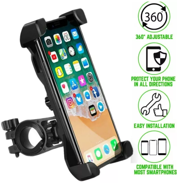 Handlebar Cell Phone Mount Holder GPS Motorcycle MTB Bike Bicycle 360 Rotation