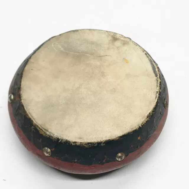Vintage African  Music Instrument Carved Wood Wooden Kettle Drum Broken Cover
