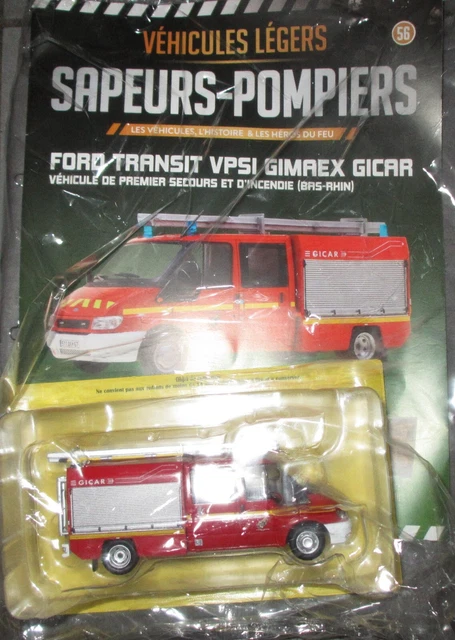 Modèle Réduit 1/43 Ford Transit VPSI Des Pompiers Du Bas-Rhin (GIMAEX) - Hachette - Neuf