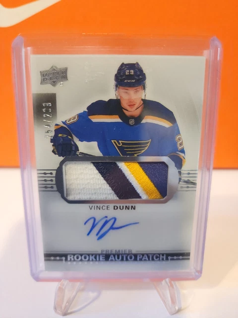 2017-18 UD Premier Rookie Auto Patch Vince Dunn 214 /299