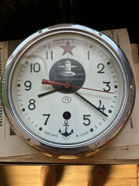 Sowjetische Schiffsuhr Borduhr U-Boot Uhr Советские Часы Военные Militäruhr Uhr 2
