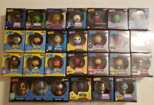 Funko Pop Marvel Dorbz Bundle (X-Men, Deadpool, Avengers, etc) w/ protectors